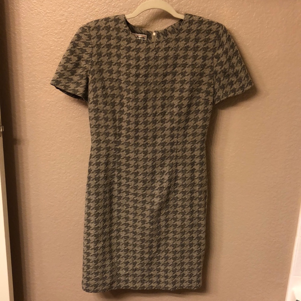 Houndstooth Fitted Mini Dress